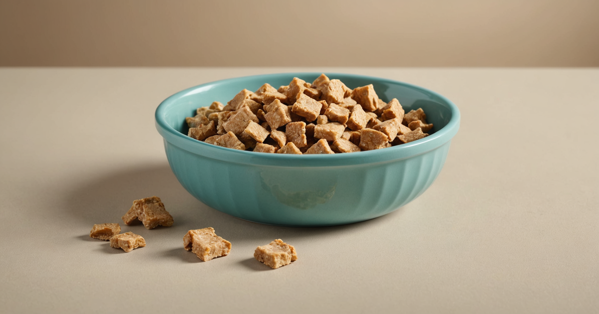 Image of freeze dried chicken dog treats in a bowl