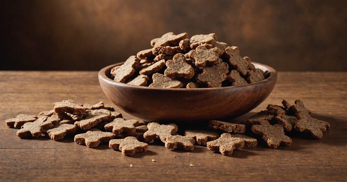 A variety of freeze dried beef liver dog treats displayed on a wooden table