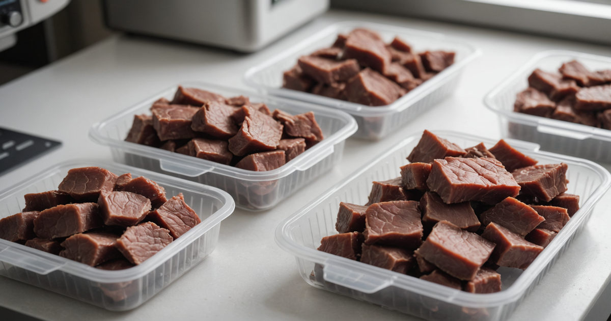 A diagram illustrating the freeze-drying process of beef liver