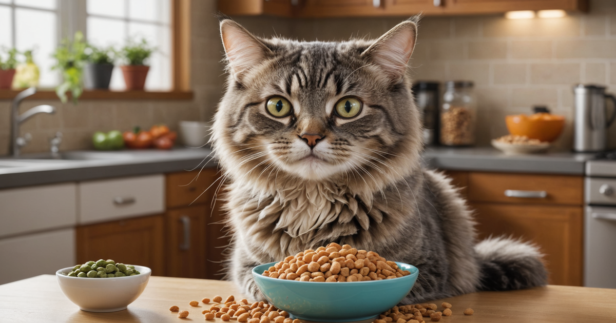Illustration of a cat enjoying a bowl of freeze dried raw food.