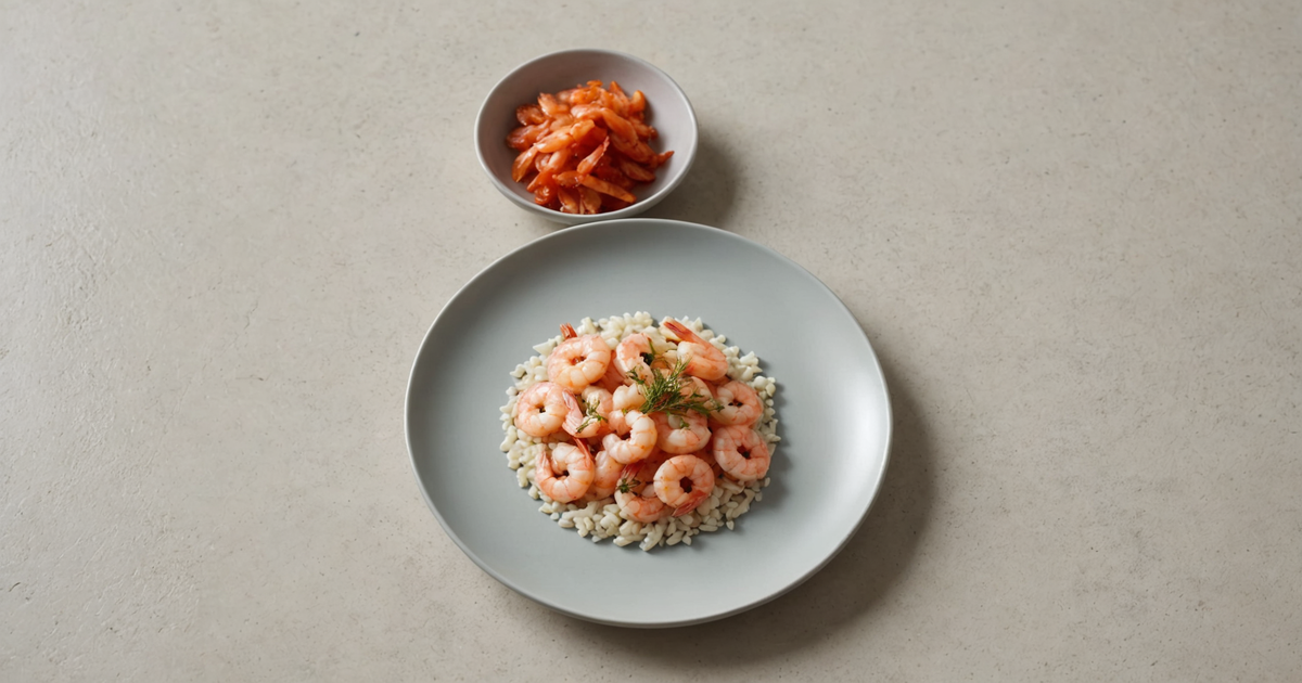A comparison of fresh and freeze dried shrimp showing the shelf life and nutritional content.