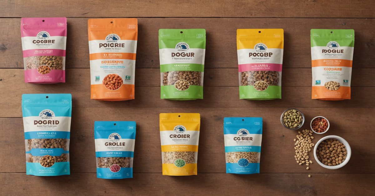 A vibrant image showing a variety of freeze-dried dog food options.