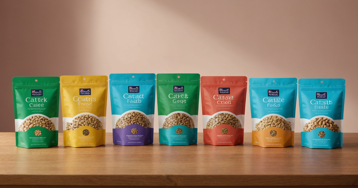 A variety of freeze dried cat food options