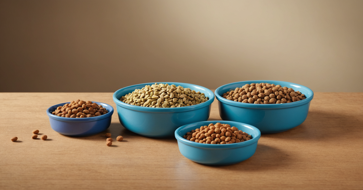 A chart comparing freeze-dried, dehydrated, and traditional kibble pet food options.