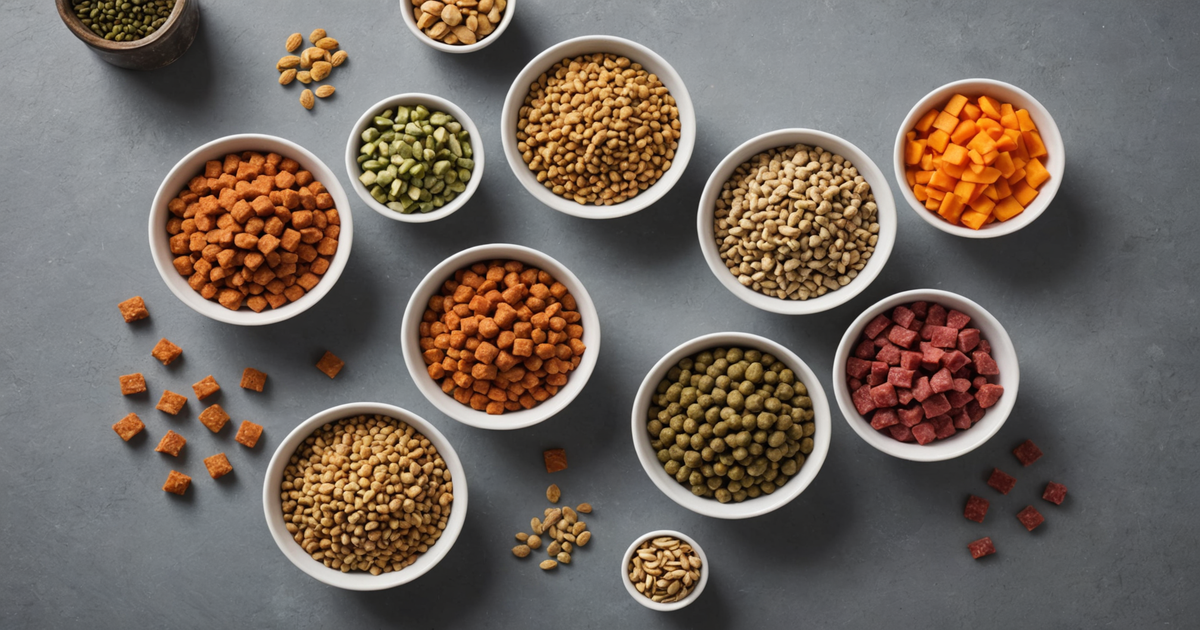 A variety of freeze-dried dog food toppers