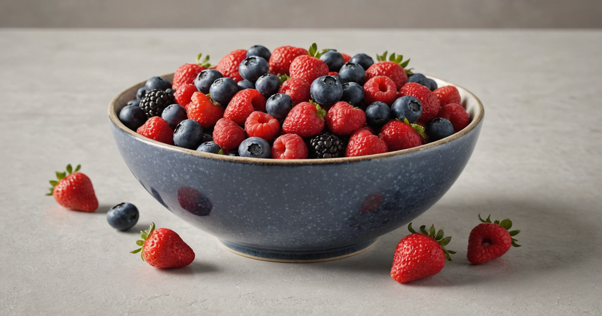 A bowl of freeze-dried mixed berries