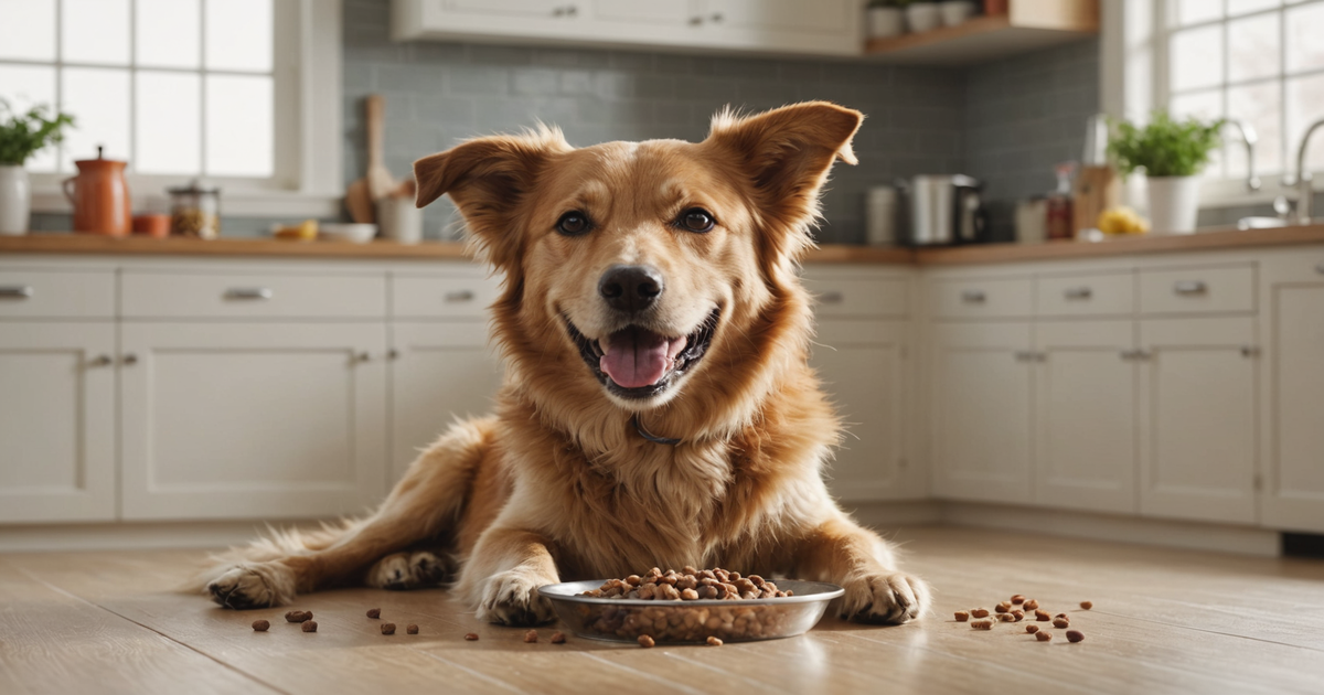 A dog enjoying a bowl of rehydrated freeze dried raw food