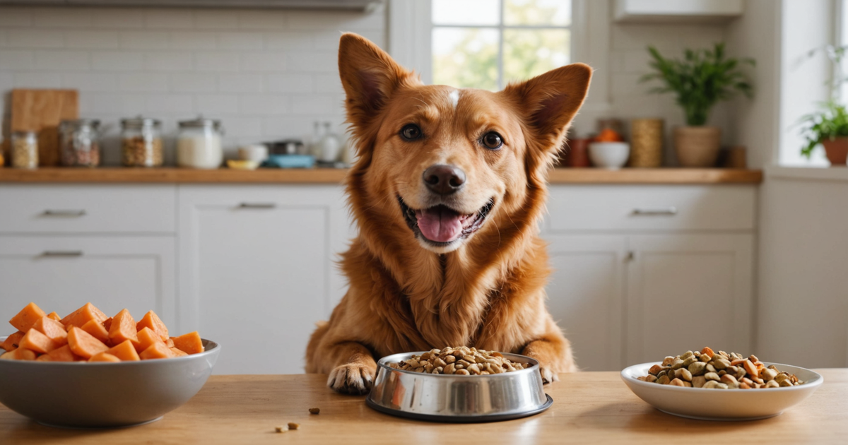 Pet enjoying a bowl of organic freeze dried food