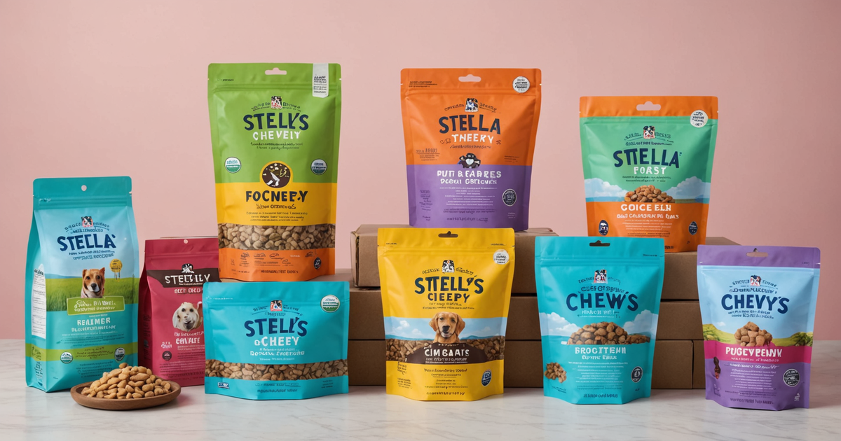A variety of Stella & Chewy's freeze-dried products displayed