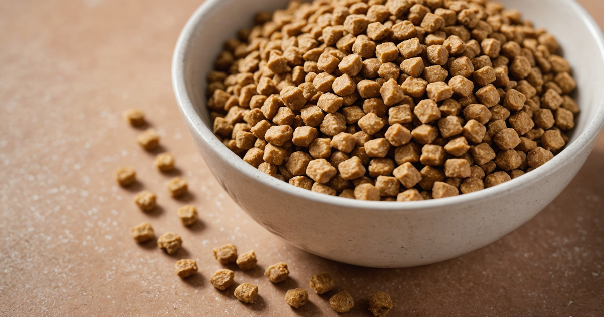 A close-up of rehydrated Steve's freeze dried dog food in a bowl