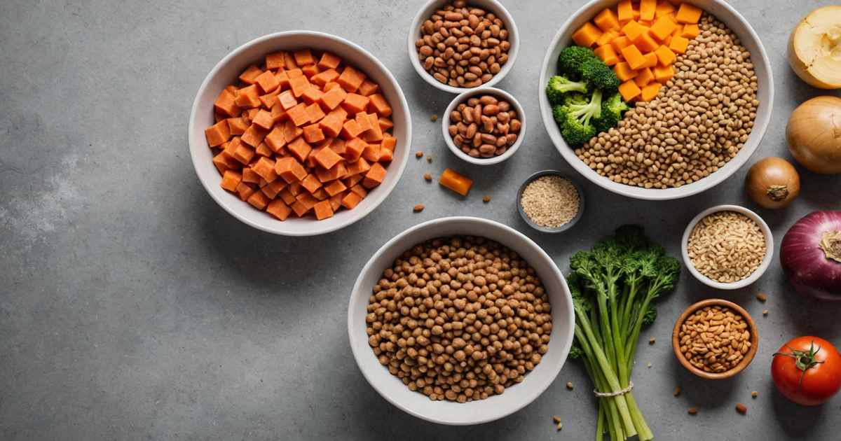A comparison of fresh dog food ingredients before and after freezing, highlighting changes in texture.