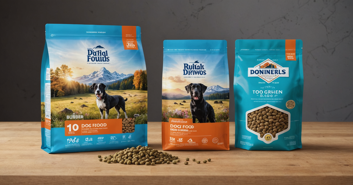 A comparison of freeze-dried dog food packaging and traditional kibble