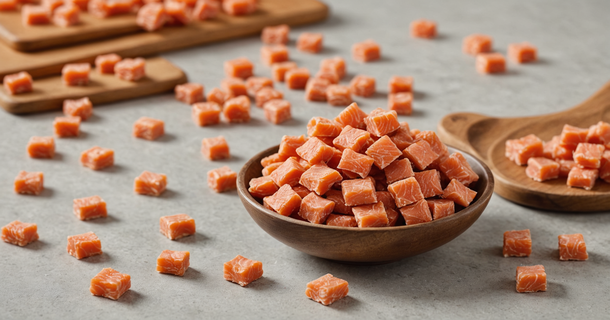 A selection of high-quality freeze dried salmon cat treats