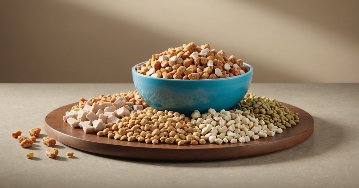 A variety of freeze dried chicken treats in a bowl
