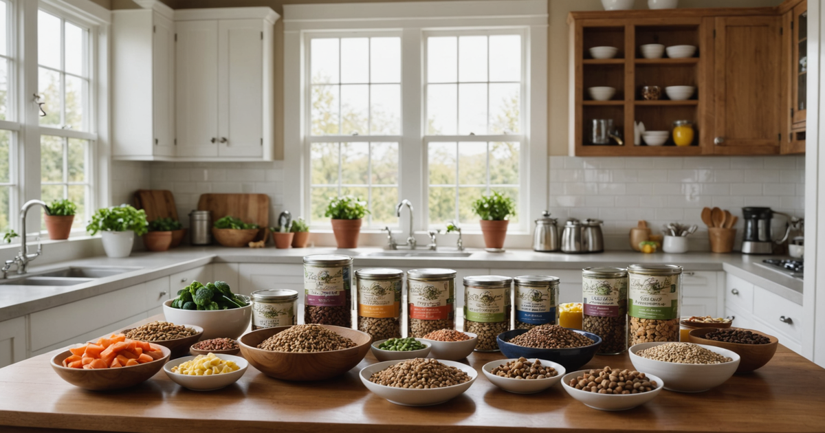 A balanced meal plan chart for dogs, including freeze dried food