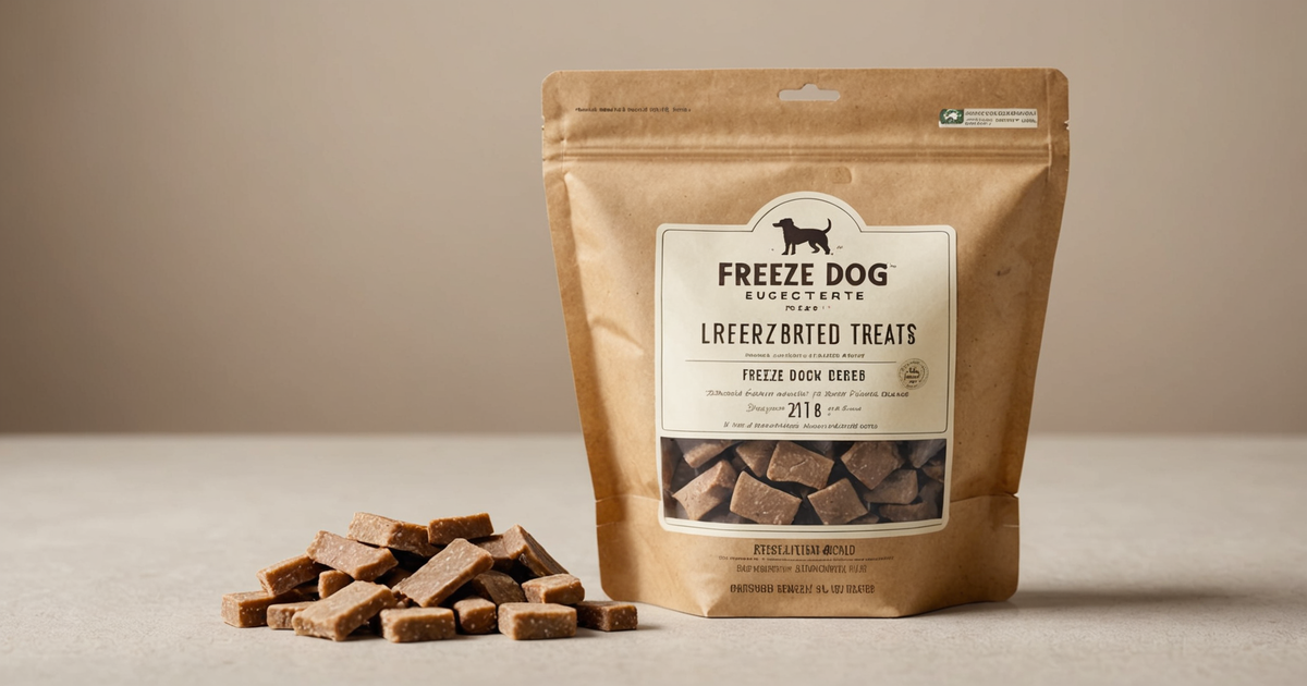 Close-up of Costco freeze dried liver dog treats packaging, showing the ingredient list and nutritional information.