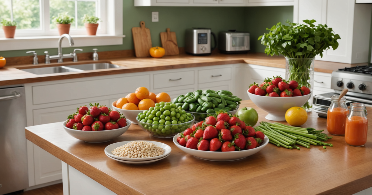 Illustration of the freeze-drying process showing raw ingredients and the final product.