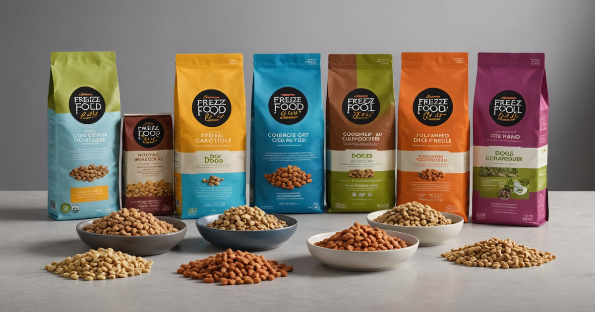 A comparison chart of leading freeze dried dog food brands