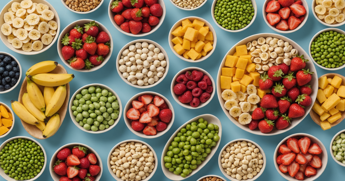 A selection of freeze dried foods, including fruits, vegetables, and pet treats, highlighting their variety and appeal.