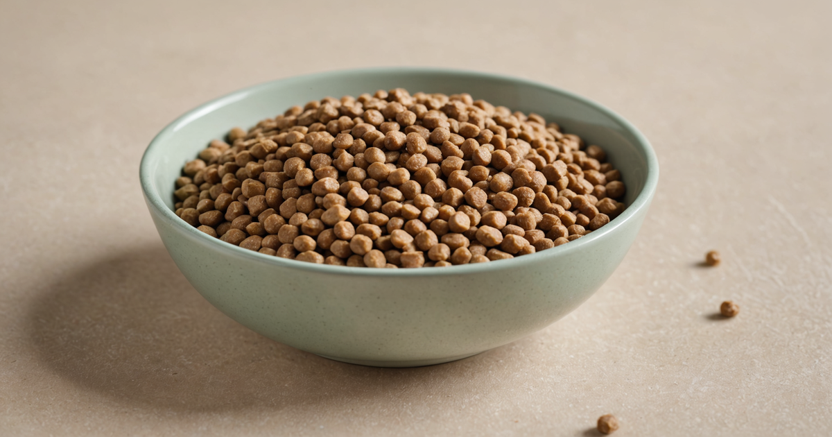 A bowl of thawed wet dog food ready to serve