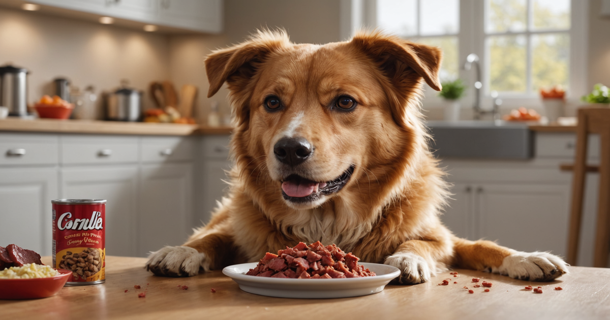 A dog eagerly eating a meal with freeze-dried meat toppers