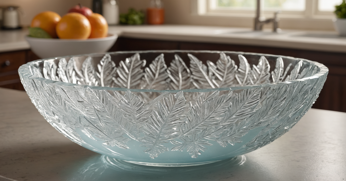 Close-up of a freeze bowl with ice crystals forming around it