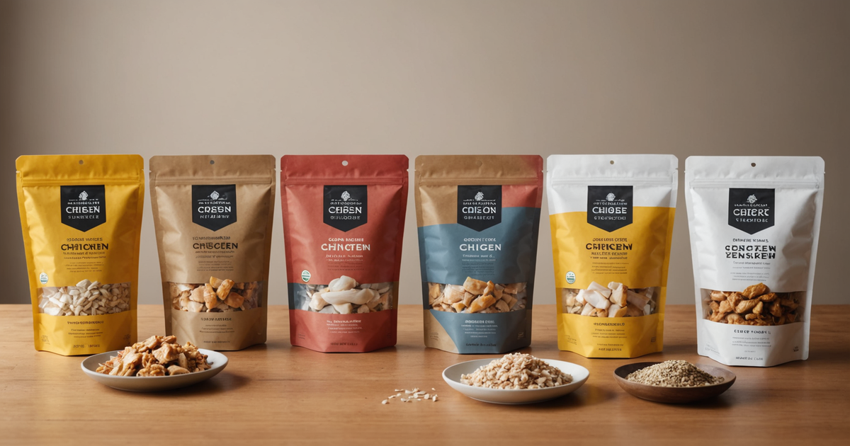 A comparison chart of popular freeze dried chicken brands