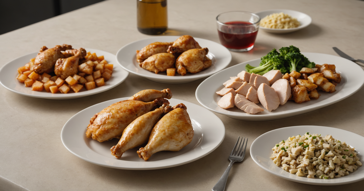 A comparison chart of the nutritional content of fresh, cooked, and freeze dried chicken