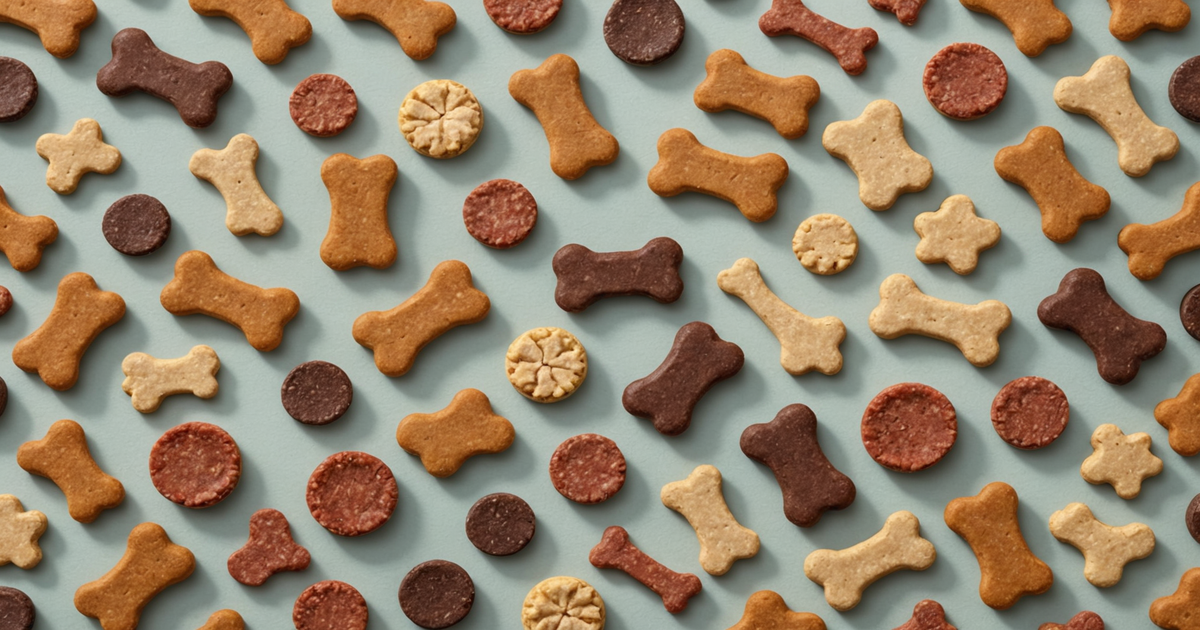 An assortment of freeze dried dog treats, showcasing different textures and flavours