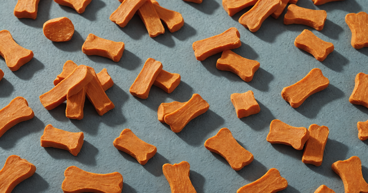 A variety of freeze dried sweet potato dog treats
