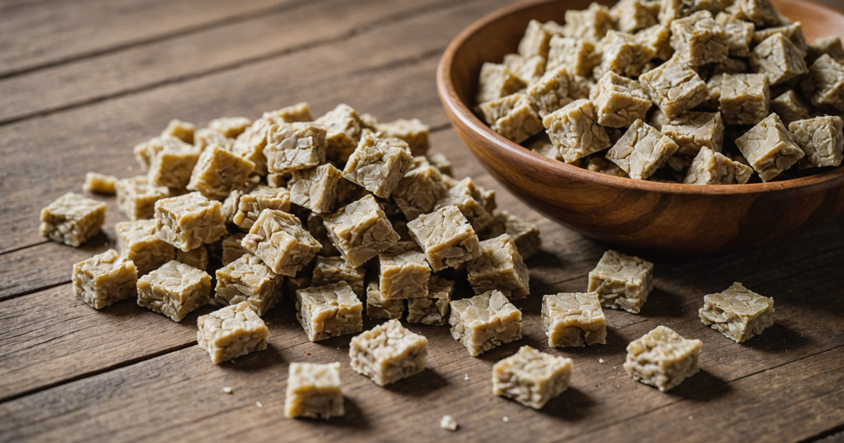 freeze dried tuna treats on a wooden surface
