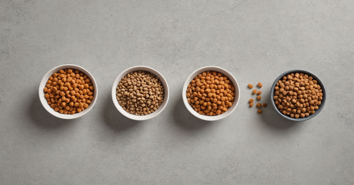 A comparison chart of freeze-dried, kibble, and raw dog food