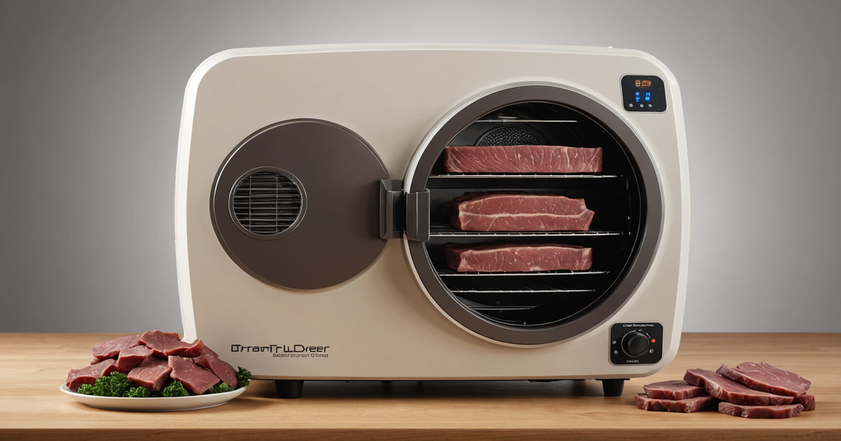 A home freeze dryer with beef liver slices inside, showcasing the arrangement for optimal drying.