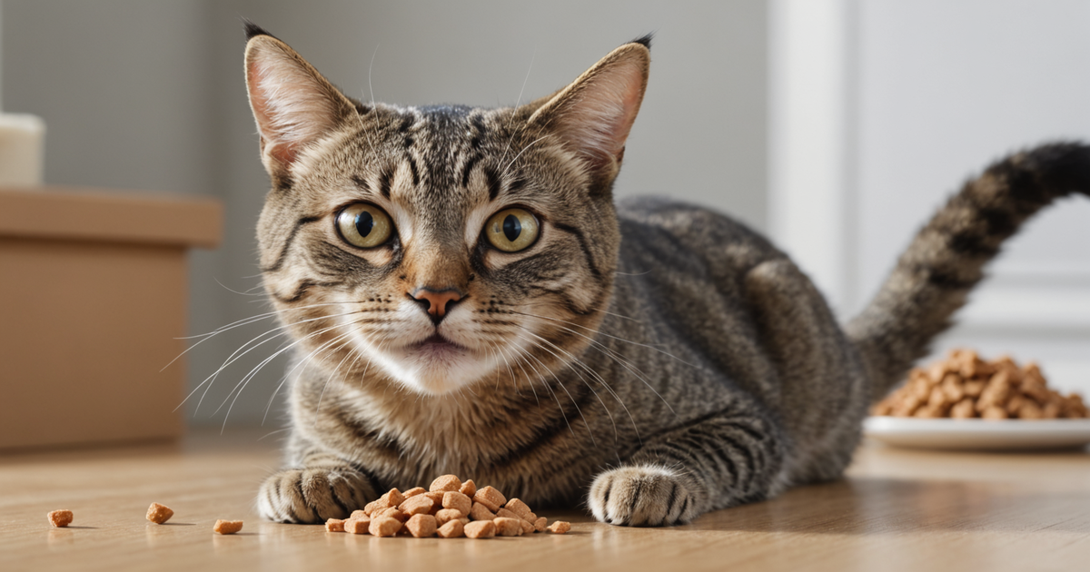 A cat enjoying a PureBites Freeze-Dried Cat Treat during a training session.
