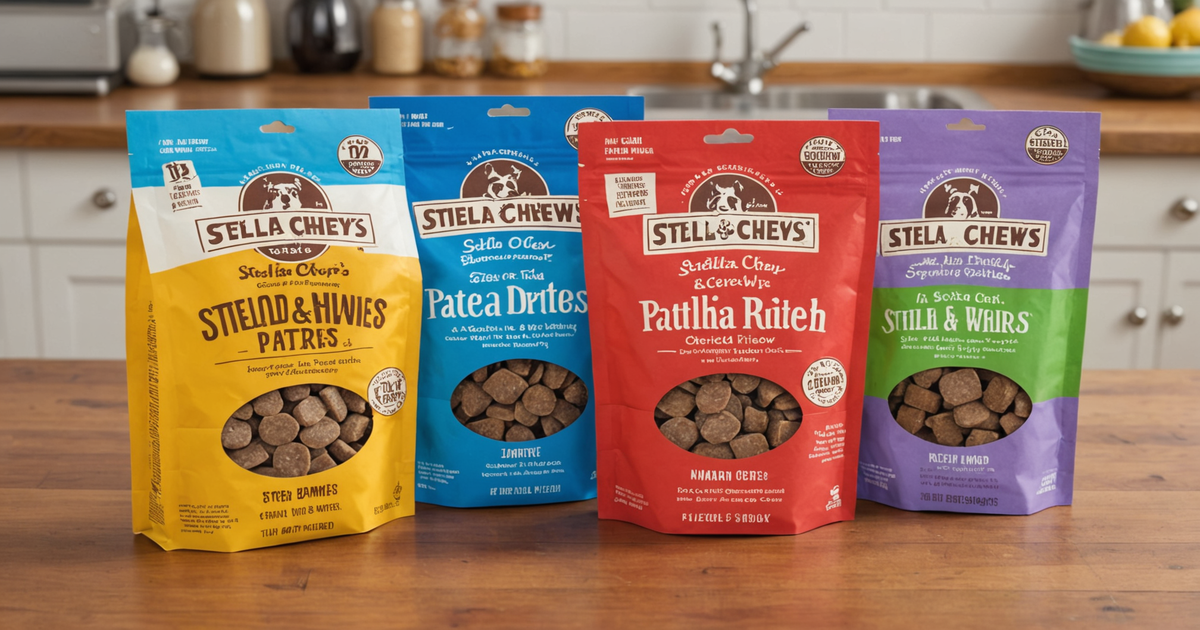 A selection of Stella & Chewy Freeze-Dried Patties in various flavours