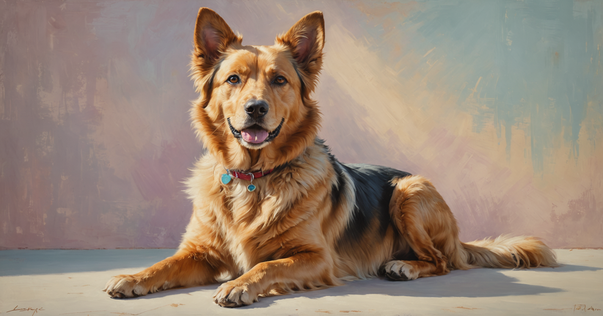 Illustration of a healthy dog with a shiny coat