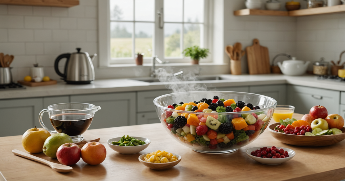 An illustrative image showing the process of rehydrating freeze-dried food