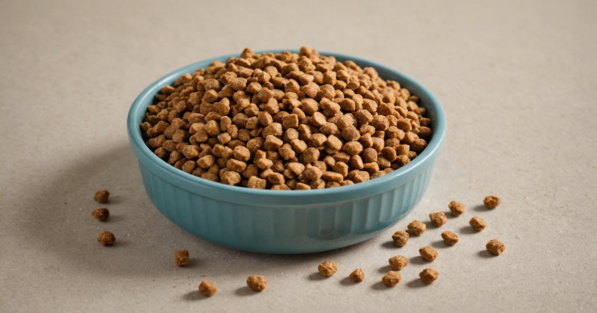 A detailed image of freeze-dried dog food bits mixed with kibble in a bowl