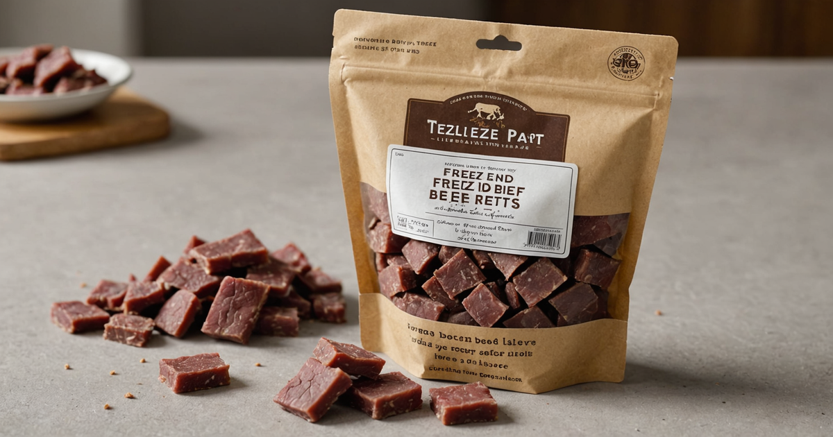 A close-up of freeze-dried beef liver treats in a Costco bag