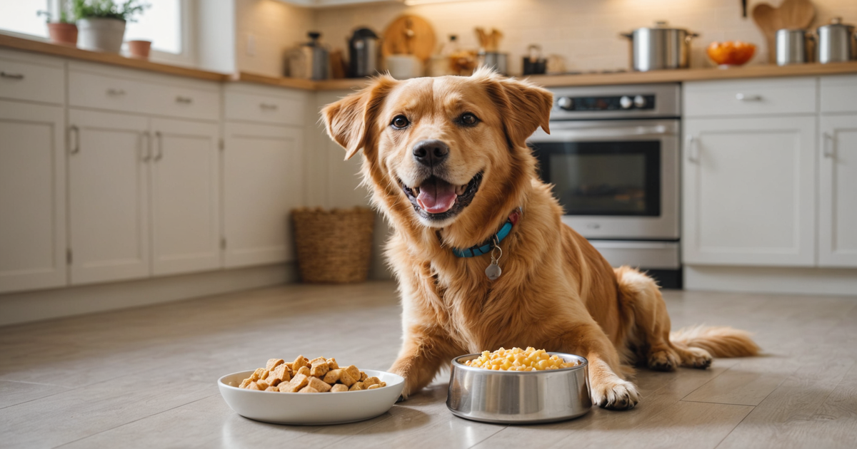 A happy dog receiving a freeze-dried cheese treat