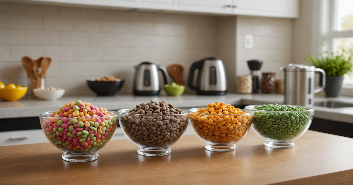 A comparative chart of freeze-dried kitten treats nutritional content