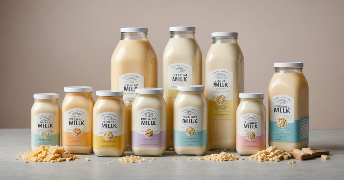 Various packages of high-quality freeze-dried raw milk