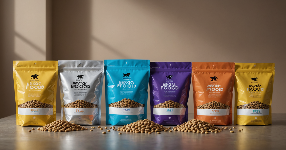 Freeze-dried dog food being stored in Mylar bags