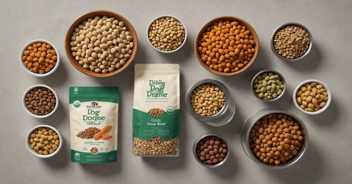 Selection of freeze-dried dog food products
