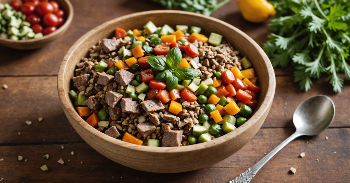 A delicious bowl of rehydrated Stella & Chewy freeze-dried raw food
