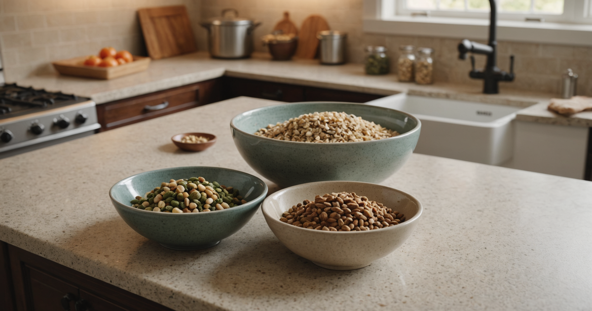 Comparison chart of raw freeze-dried vs. traditional kibble.