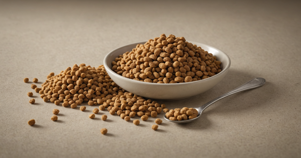 A side-by-side comparison of freeze-dried dog food and kibble