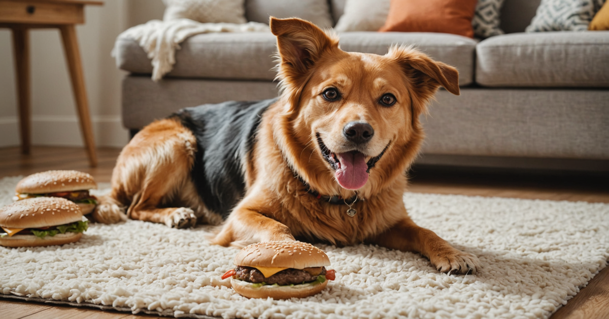 A pet enjoying a freeze-dried hamburger treat