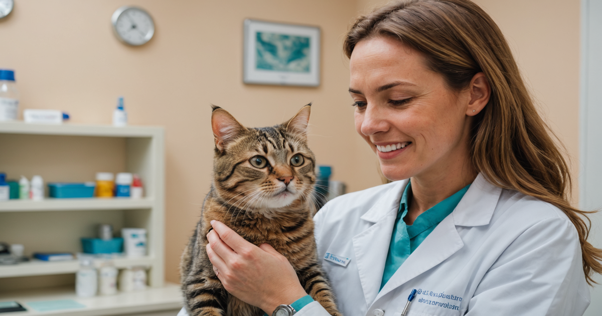 A vet examining a cat's teeth, highlighting the dental benefits of freeze-dried treats.