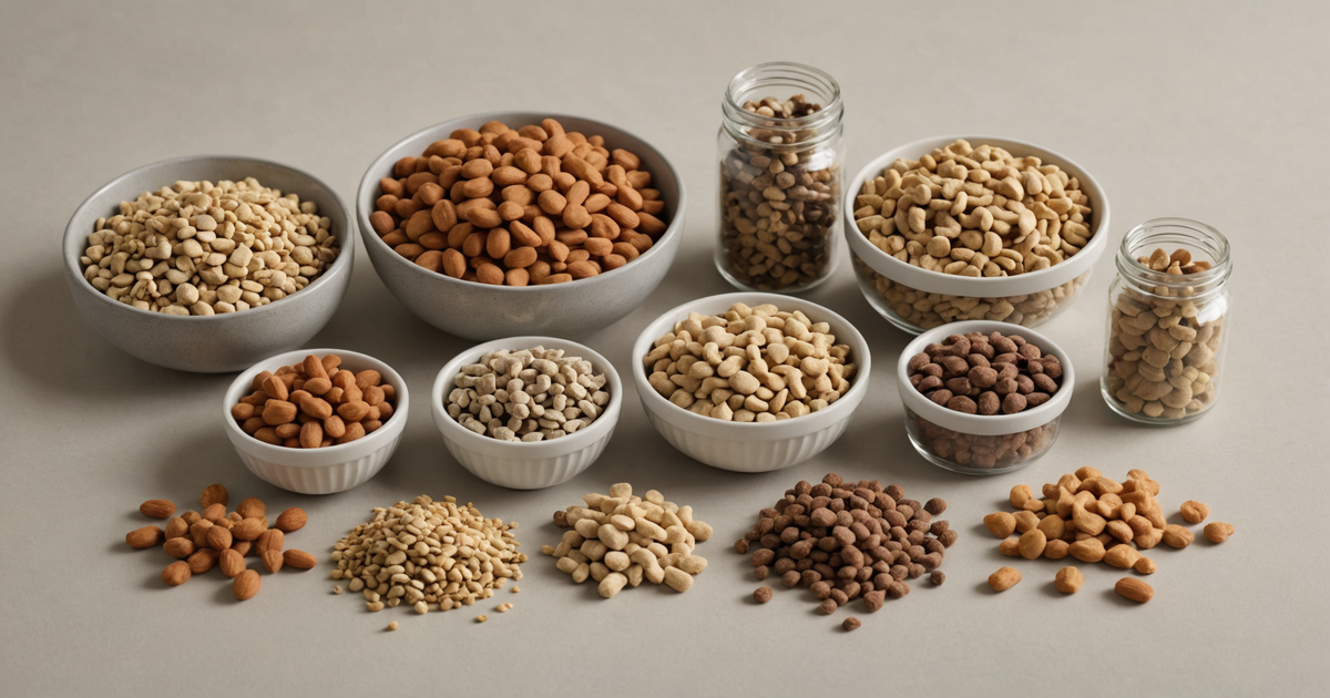 A selection of freeze-dried pet treats neatly arranged on a table, highlighting their compact and portable nature.